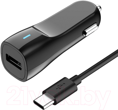 Зарядное устройство автомобильное Olmio USB 2.1A + Type-C кабель / 039014