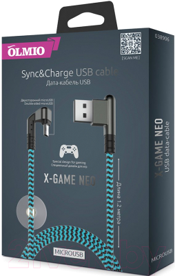 Кабель Olmio X-Game Neo USB 2.0 - microUSB 2.1A / 038906 (1.2м)