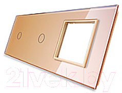 Лицевая панель комбинированная Livolo BB-C7-C1/C1/SR-13 (золото)