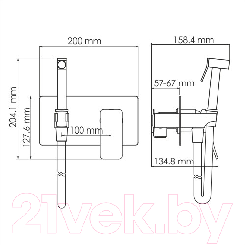 Гигиенический душ Wasserkraft Aller 10638