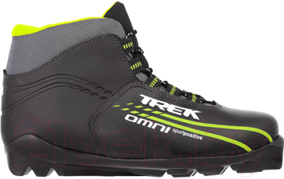 Ботинки для беговых лыж TREK Omni SNS (черный/салатовый, р-р 34)