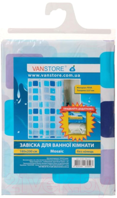 Шторка-занавеска для ванны VanStore Mosaic Peva 61001