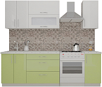 Кухонный гарнитур ВерсоМебель ВерсоЛайн 4-1.9 (белый 001/нежно-зеленый 032) - 