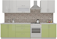 Кухонный гарнитур ВерсоМебель ВерсоЛайн 4-2.4 (белый 001/нежно-зеленый 032) - 