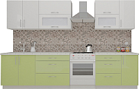 Готовая кухня ВерсоМебель ВерсоЛайн 4-2.6 (белый 001/нежно-зеленый 032) - 