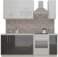 Готовая кухня ВерсоМебель ВерсоЛайн 4-1.5 (белый/черный графит) - 