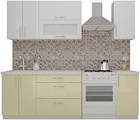 Кухонный гарнитур ВерсоМебель ВерсоЛайн 4-1.8 (белый 001/ваниль 102) - 