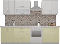 Кухонный гарнитур ВерсоМебель ВерсоЛайн 4-2.2 (белый 001/ваниль 102) - 
