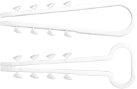 Дюбель-хомут ЕКТ 14x6 для крепления прямоугольного кабеля / V020330 (100шт, белый) - 