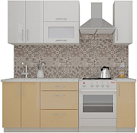 Кухонный гарнитур ВерсоМебель ВерсоЛайн 4-1.5 (белый 001/капучино 103) - 
