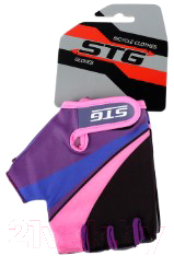 Велоперчатки STG Х87909 (S, фиолетовый/черный/розовый)