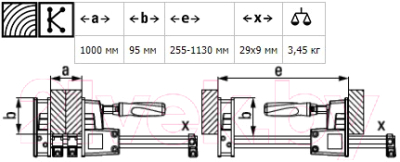 Изображение товара Струбцина Bessey Revo 1000/95 (KRE100-2K)