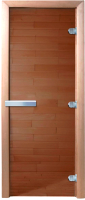 Стеклянная дверь для бани/сауны Doorwood 200x80 (бронза, коробка ольха) - 