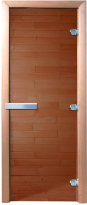 Стеклянная дверь для бани/сауны Doorwood 200x80 (бронза, коробка ольха)