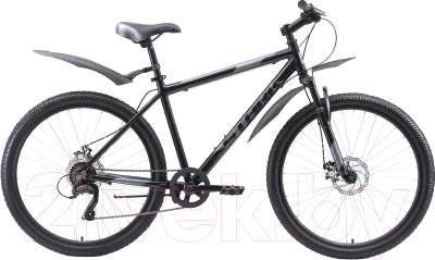 Велосипед STARK Respect 26.1 D Microshift 2020 (18, черный/серый/серый)