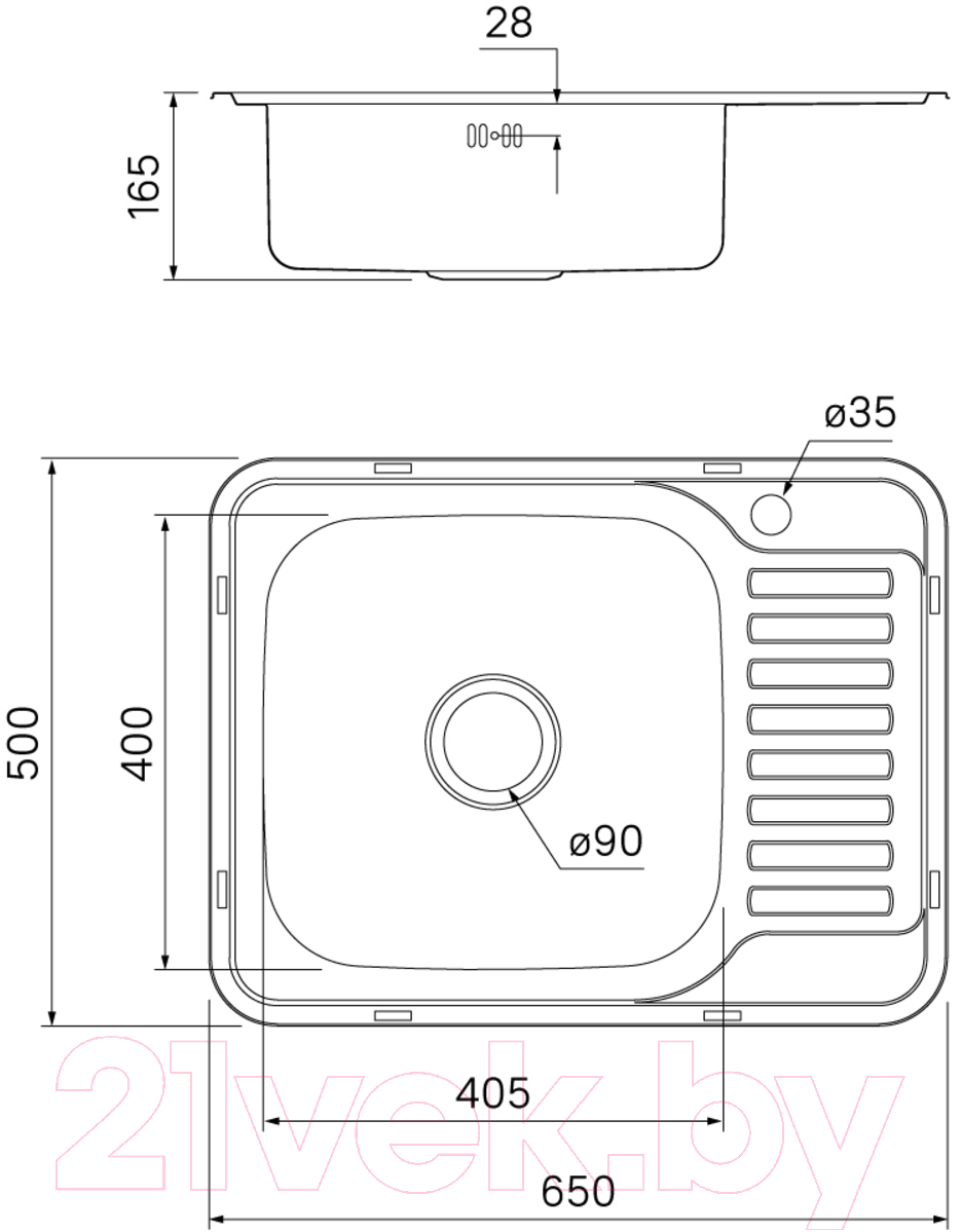 Мойка кухонная Iddis Basic BAS65SLi77