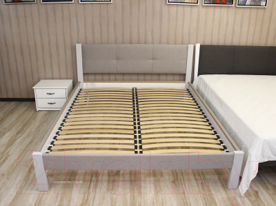Двуспальная кровать Королевство сна Анна 180x200 (светло-серый/этна 015)