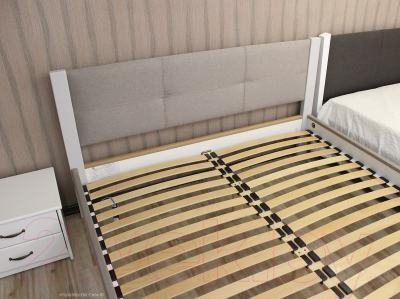 Полуторная кровать Королевство сна Анна 140х200 (светло-серый/этна 015)