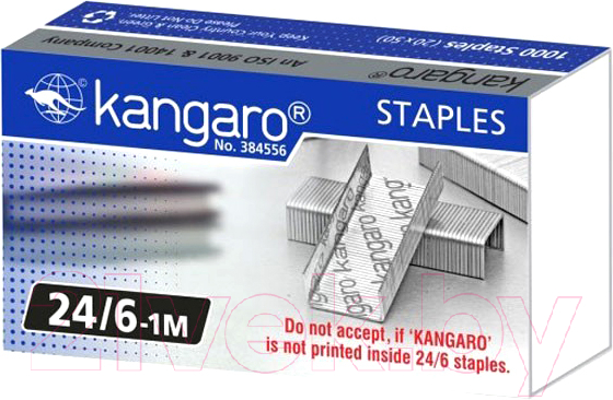 Скобы канцелярские Kangaro 24/6-1М/900 (900шт)