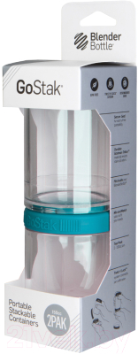 Набор контейнеров Blender Bottle GoStak Tritan / BB-GSST-TEAL (морской голубой)