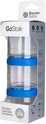 Набор контейнеров Blender Bottle GoStak Tritan / BB-G100-CYAN (бирюзовый)