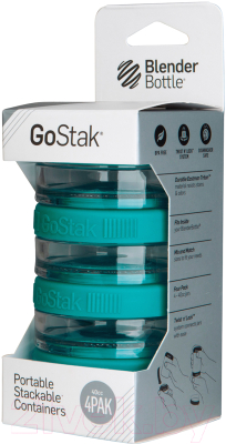 Набор контейнеров Blender Bottle GoStak Tritan / BB-G40-TEAL (морской голубой)