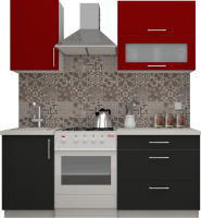 Кухонный гарнитур ВерсоМебель ВерсоЛайн 6-1.3 (красный чили/антрацит) - 
