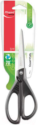 Ножницы канцелярские Maped Essentials Green / 468110 (21см, черный)