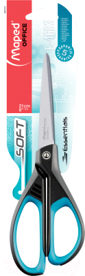Ножницы канцелярские Maped Essentials Soft / 468310 (21см, черный/синий)