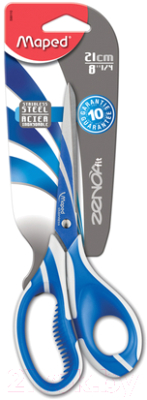 Ножницы канцелярские Maped Zenoa Fit / 599110 (21см, белый/голубой)