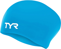 Шапочка для плавания TYR Long Hair Wrinkle-Free Silicone Junior Cap / LCSJRL/420 (голубой) - 