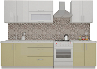 Кухонный гарнитур ВерсоМебель ВерсоЛайн 8-2.3 (белый 001/бежевый 002) - 