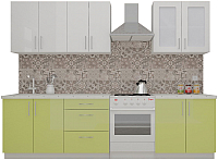 Кухонный гарнитур ВерсоМебель ВерсоЛайн 7-2.2 (белый 001/лайм 003) - 