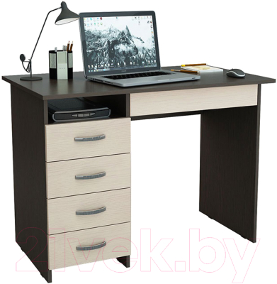 Письменный стол MFMaster Милан-1 (0120) / МСТ-СДМ-01-ВД-03 (венге/дуб молочный)