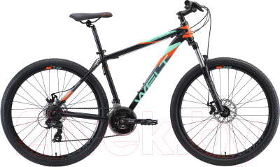 Велосипед Welt Cycle Ridge 1.0 D 27 2020 (M, Matt Black/Orange/Green)