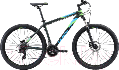 Велосипед Welt Cycle Ridge 1.0 HD 27 2020 (L, Dark Green/Blue/Green)