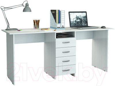 Письменный стол MFMaster Тандем-2 (0120) / МСТ-СДТ-02-БТ-03 (белый)