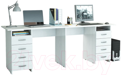 Письменный стол MFMaster Тандем-3 (0120) / МСТ-СДТ-03-БТ-03 (белый)