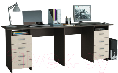 Письменный стол MFMaster Тандем-3 (0120) / МСТ-СДТ-03-ВД-03 (венге/дуб молочный)