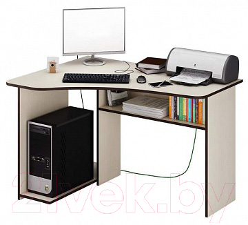 Компьютерный стол MFMaster Триан-1 левый / МСТ-УСТ-01-ДМ-16 (дуб молочный)