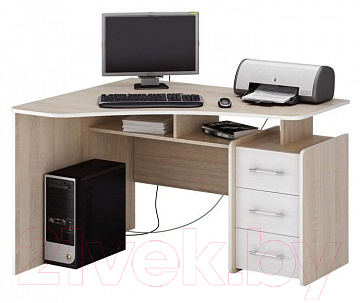 Письменный стол MFMaster Триан-5 левый / МСТ-УСТ-05-ДС-БТ-16