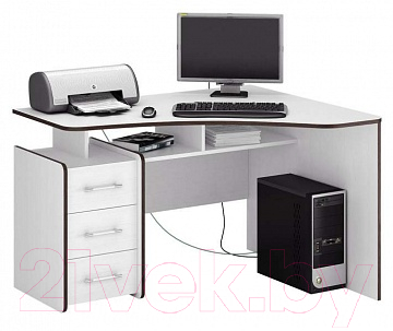 Письменный стол MFMaster Триан-5 правый / МСТ-УСТ-05-БТ-16-ПР (белый)