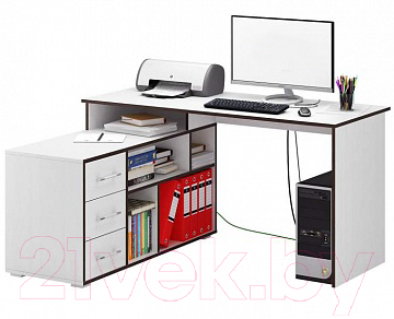 Письменный стол MFMaster Краст-2 / МСТ-УСК-02-БТ-02 (белый)