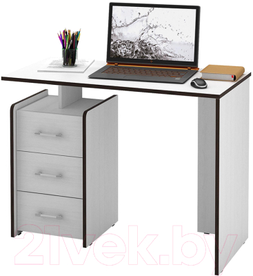 Письменный стол MFMaster Слим-1 / МСТ-ССЛ-01-БТ-16 (белый)