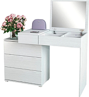Туалетный столик с зеркалом MFMaster Нуар-6 / МСТ-ТСН-06-БТ-16 (белый) - 