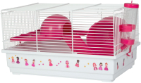 Клетка для грызунов Voltrega Princess / 001114BF (белый/розовый) - 