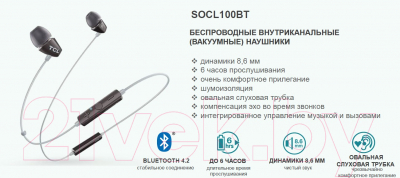 Беспроводные наушники TCL SOCL100BTBK-EU