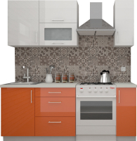 Кухонный гарнитур ВерсоМебель ВерсоЛайн 8-1.4 (белый 001/манго 007) - 