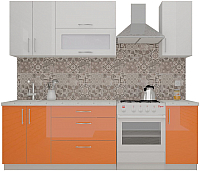Кухонный гарнитур ВерсоМебель ВерсоЛайн 8-1.8 (белый 001/манго 007) - 