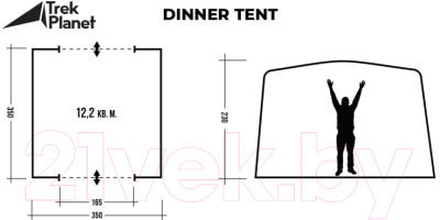 Туристический шатер Trek Planet Dinner Tent / 70291 (серый/темно-серый)
